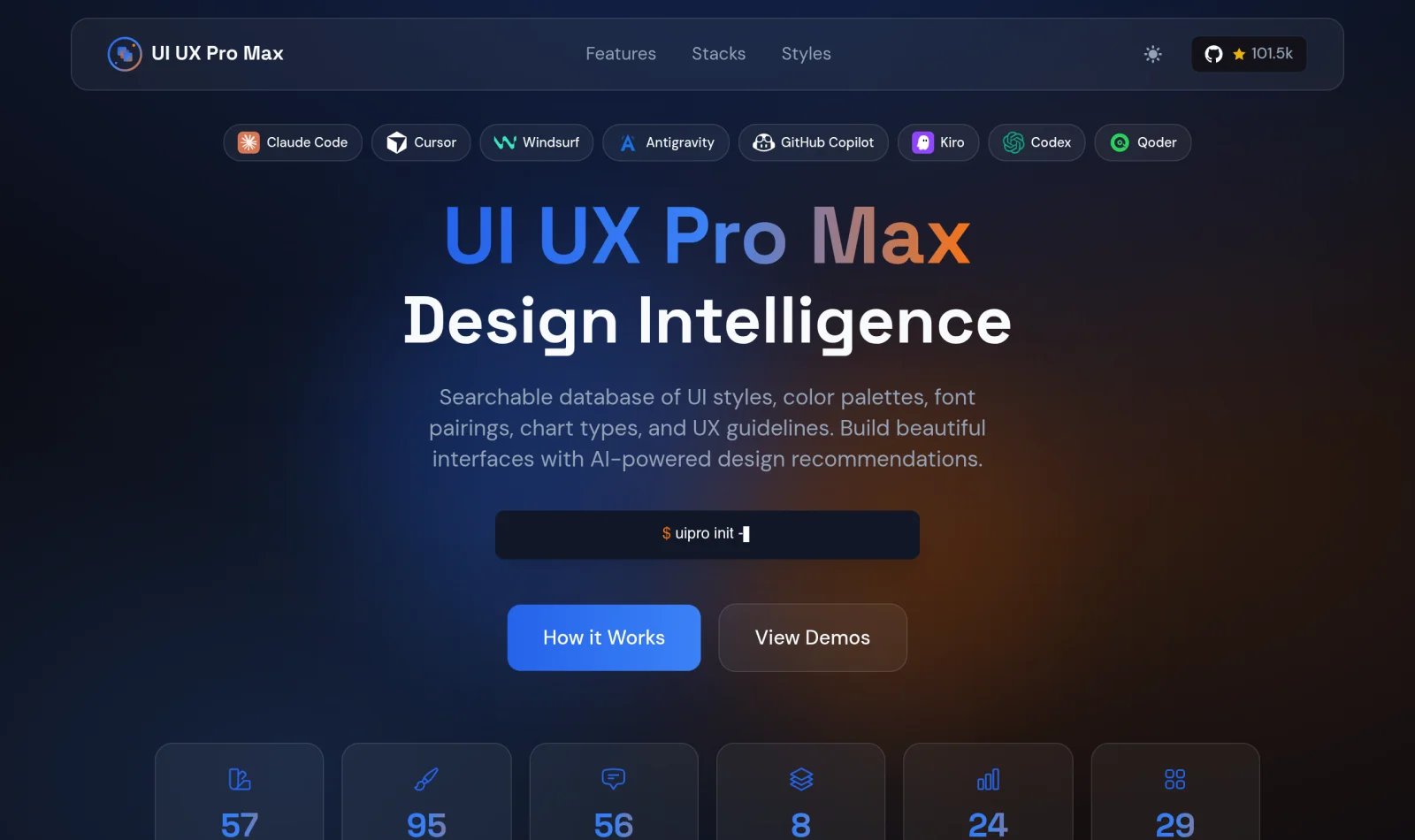 ui-ux-pro-max — библиотека стилей, палитр и шрифтов для дизайна интерфейсов в Claude Code
