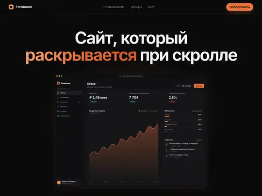 Окно продукта раскрывается при скролле