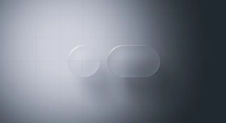 Объёмные стеклянные формы в стиле liquid glass в Spline